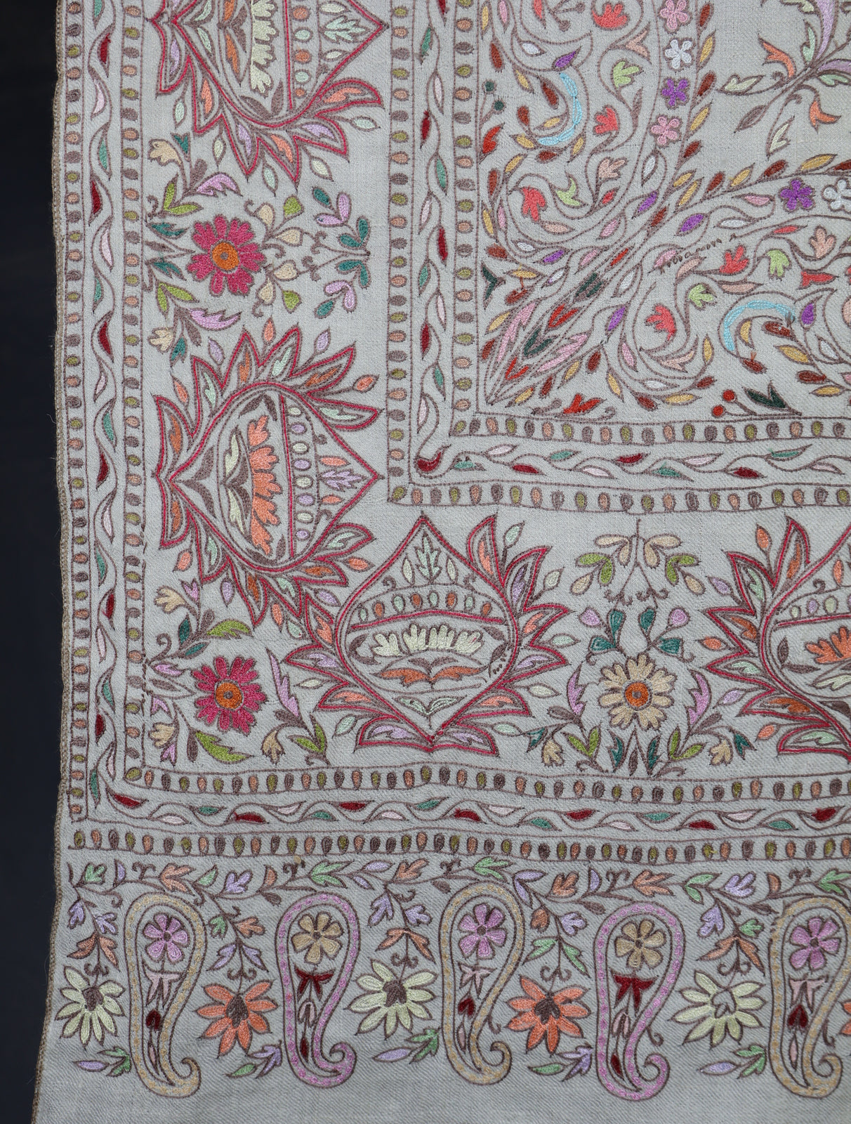 Ivory Color Kalamkari Pashmina Shawl