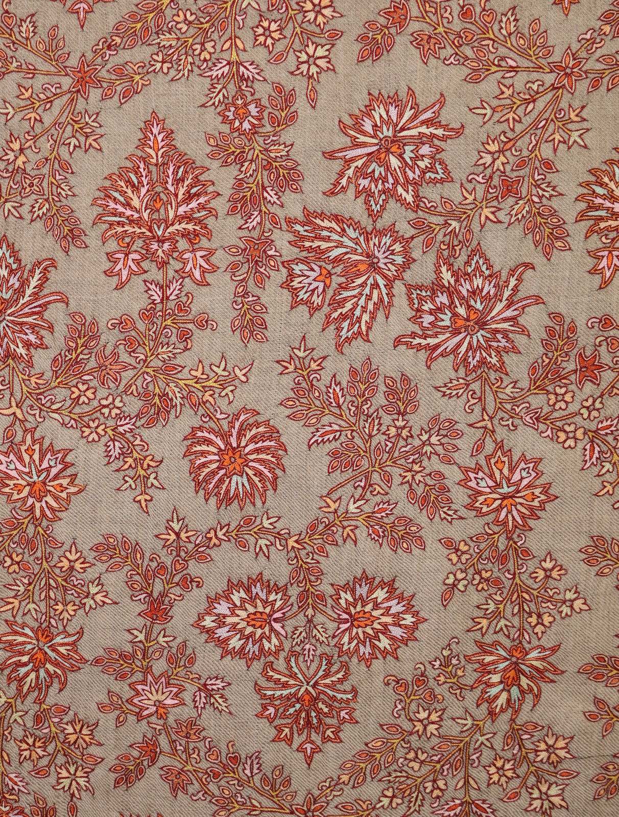 Natural Color Jamawar Embroidery Pashmina Shawl