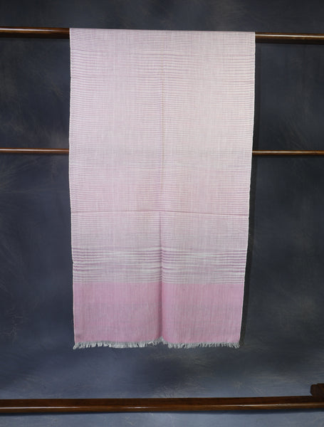 Light Purple and Pink  Color Striped Handwoven Cashmere Pashmina Scarf