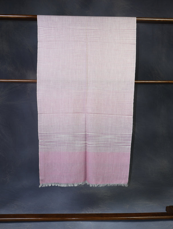 Light Purple and Pink  Color Striped Handwoven Cashmere Pashmina Scarf