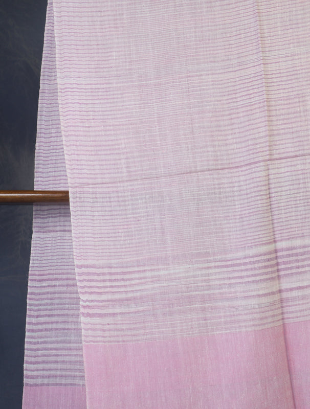 Pink Color Striped Handwoven Cashmere Pashmina Scarf