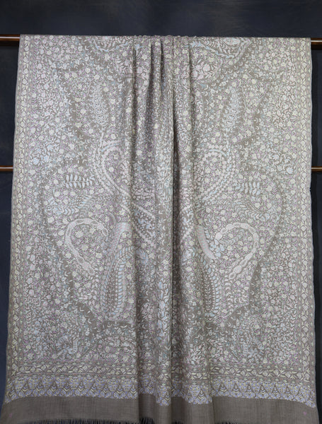 3 Yard Beige Color Kalamkari Pashmina Shawl