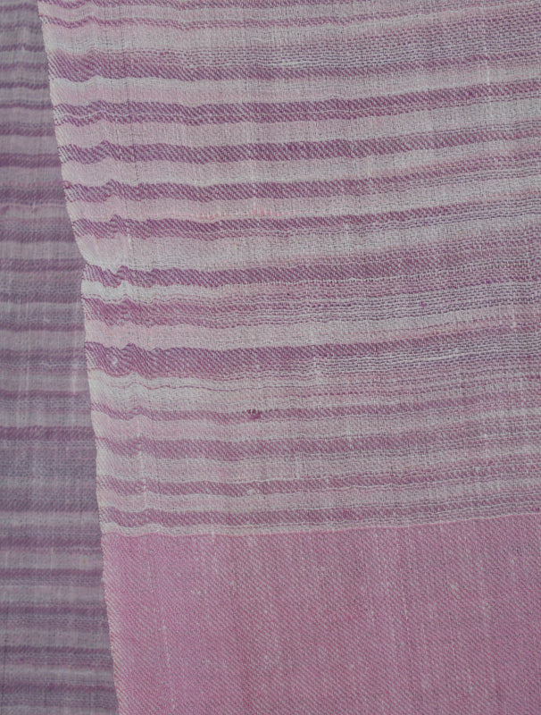 Light Purple and Pink  Color Striped Handwoven Cashmere Pashmina Scarf