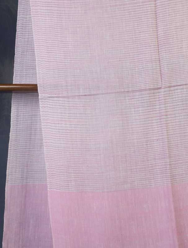 Pink Color Striped Handwoven Cashmere Pashmina Scarf