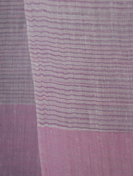 Light Purple and Pink  Color Striped Handwoven Cashmere Pashmina Scarf