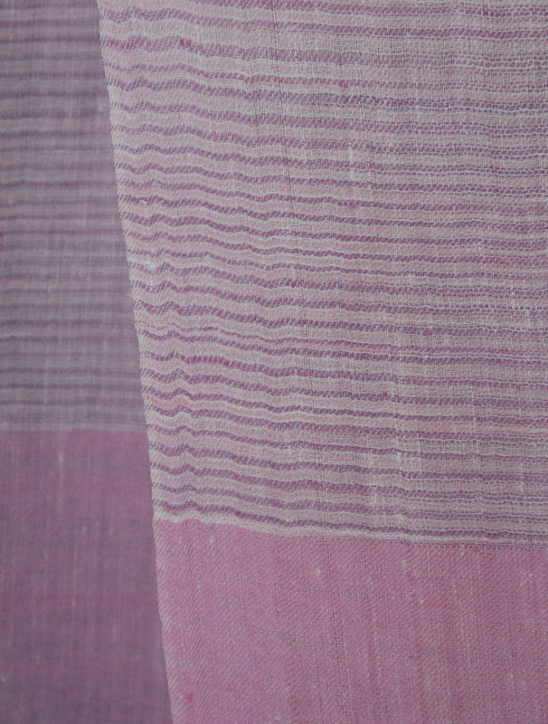 Light Purple and Pink  Color Striped Handwoven Cashmere Pashmina Scarf