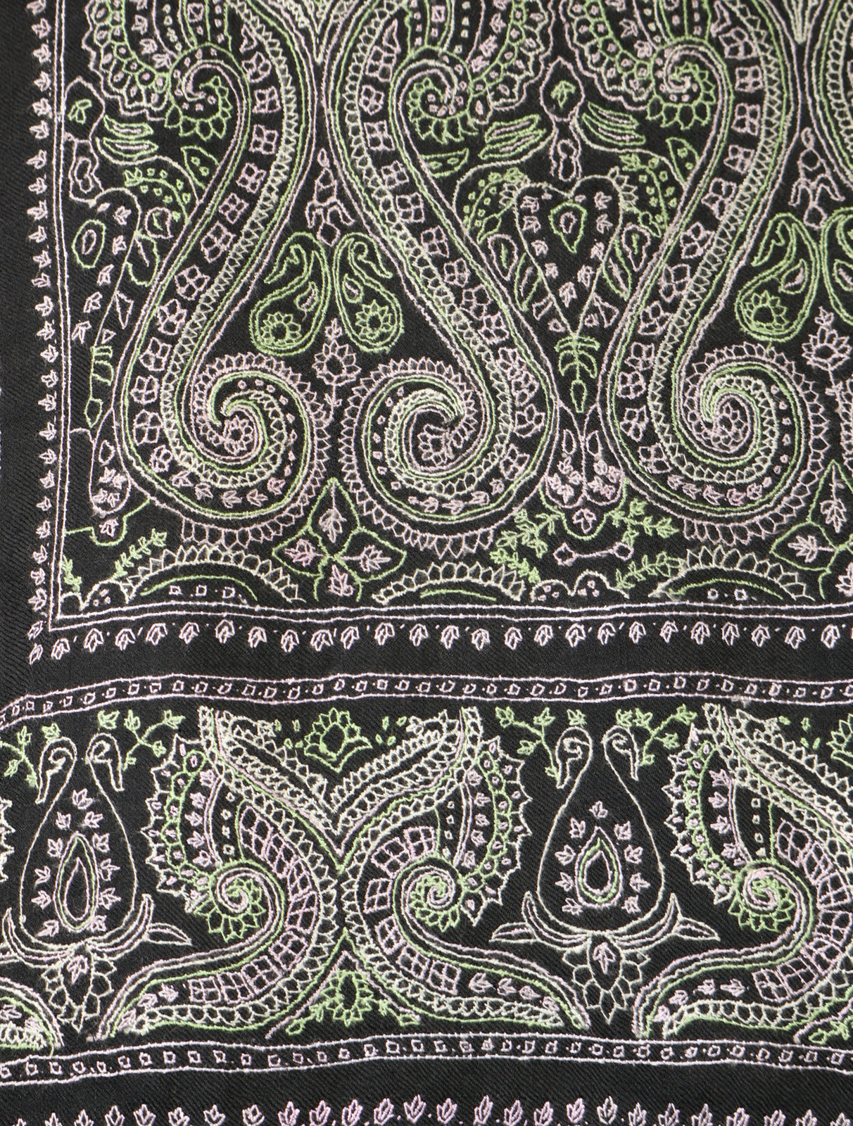 Black Jamawar Embroidery Pashmina Shawl