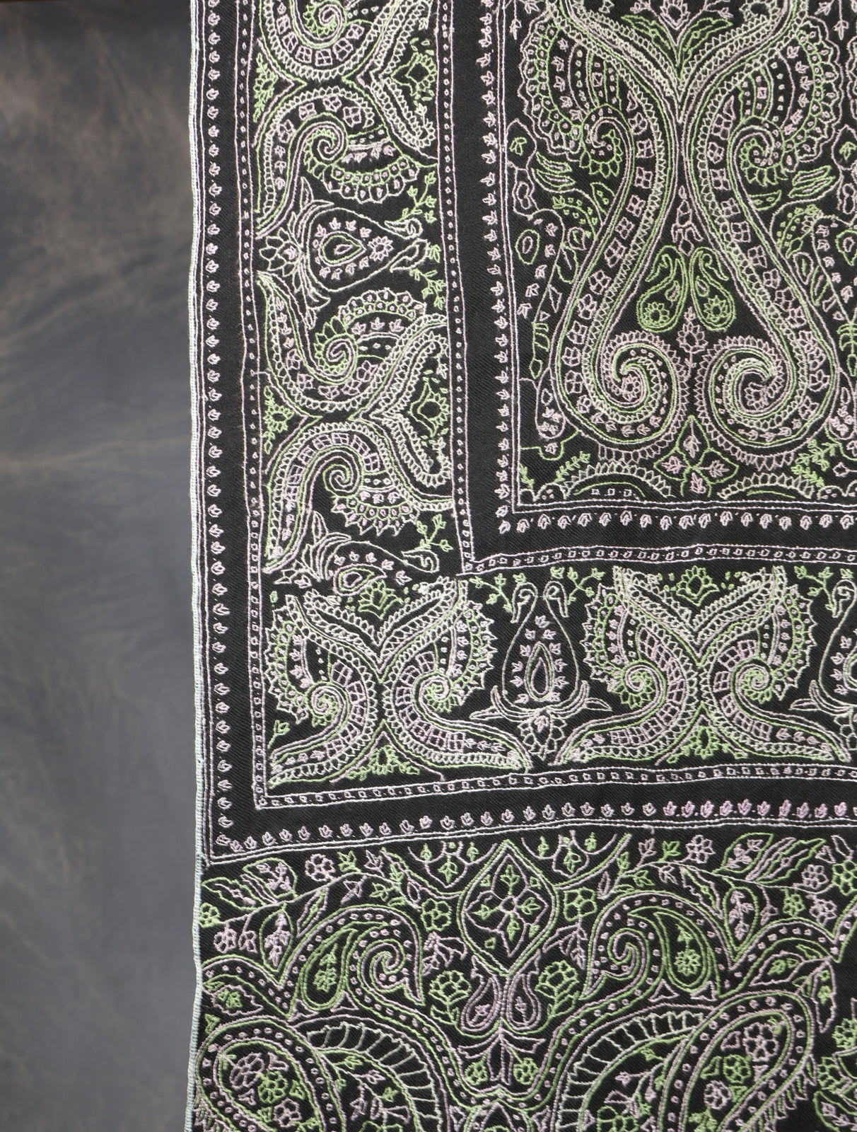 Black Jamawar Embroidery Pashmina Shawl
