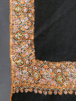 Black Base Big Border Embroidery Cashmere Pashmina Shawl