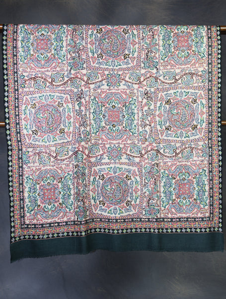 Pink And Black Color Kalamkari Pashmina Shawl