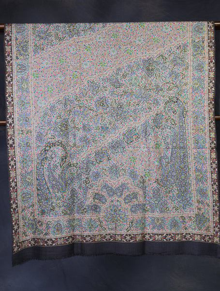 Navy Blue Color Kalamkari Pashmina Shawl