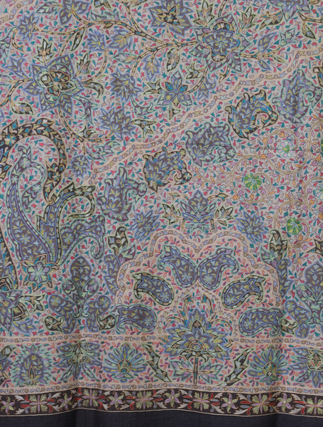 Navy Blue Color Kalamkari Pashmina Shawl