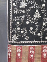 Black Base With Jali Embroidery Pashmina Cashmere Shawl