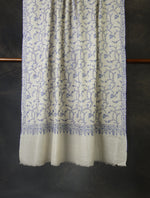 Ivory Jali Embroidery Cashmere Pashmina Shawl