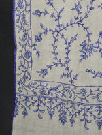 Ivory Jali Embroidery Cashmere Pashmina Shawl