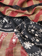 Black Base With Jali Embroidery Pashmina Cashmere Shawl