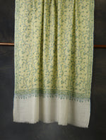 Lemon Jali Embroidery Cashmere Pashmina Shawl