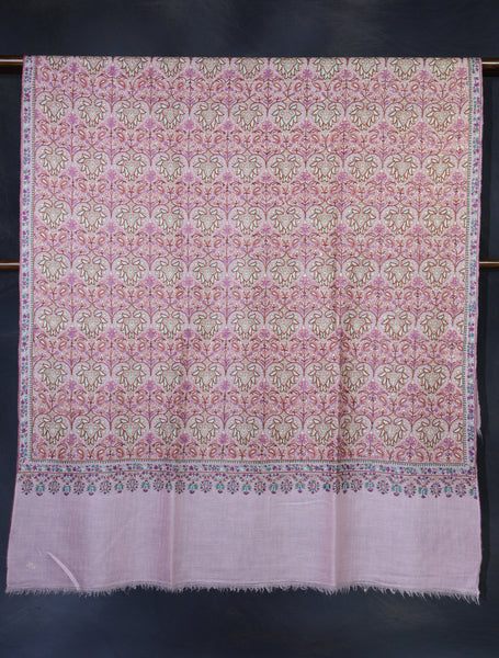 Baby Pink Color Kalamkari Pashmina Shawl