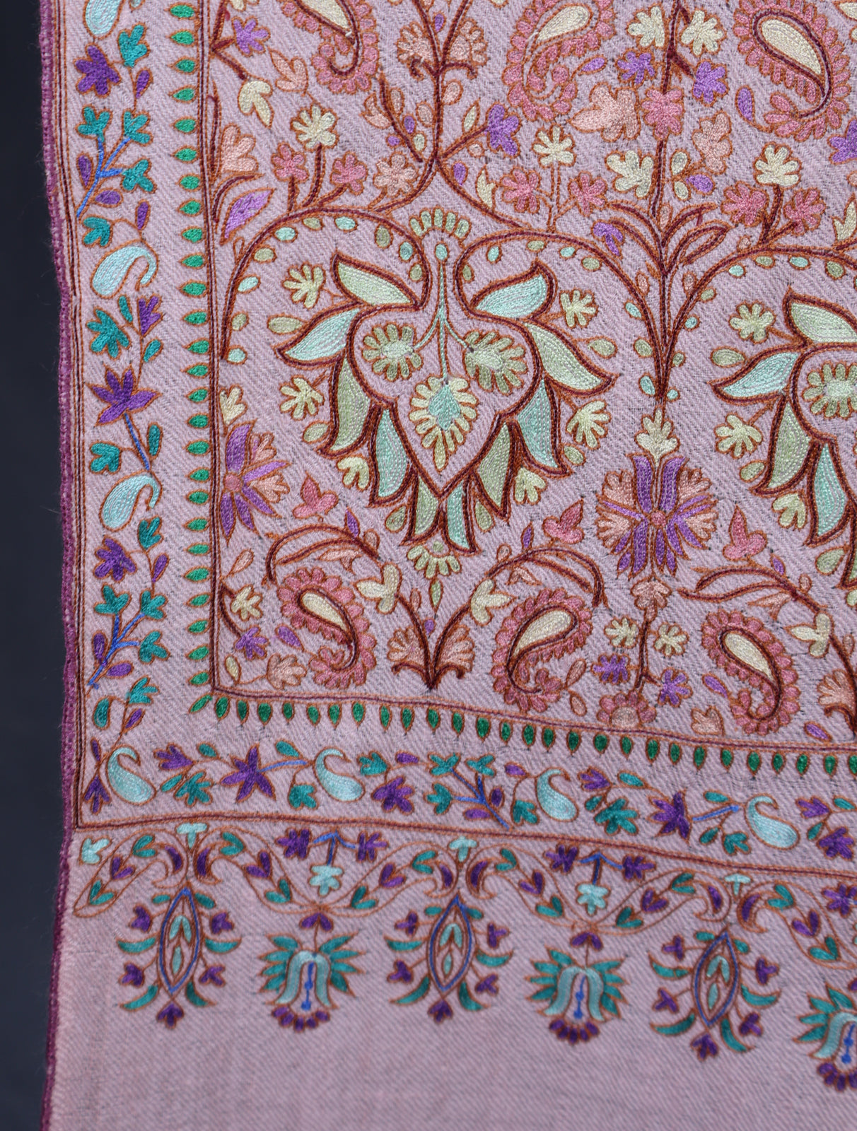 Baby Pink Color Kalamkari Pashmina Shawl