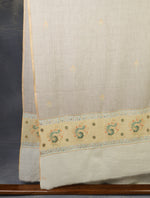 Natural Base With Buteh Embroidery Pashmina Cashmere Shawl