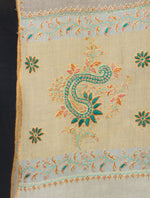 Natural Base With Buteh Embroidery Pashmina Cashmere Shawl