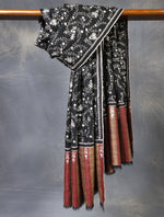Black Base With Jali Embroidery Pashmina Cashmere Shawl