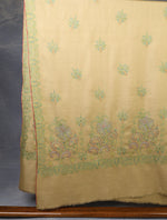 Yellow Base With Buteh Embroidery Pashmina Cashmere Shawl