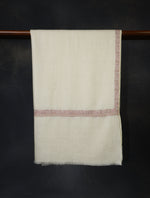 Ivory colour with Small Border Embroidery Cashmere Pashmina Shawl (Copy)