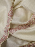 Ivory colour with Small Border Embroidery Cashmere Pashmina Shawl (Copy)