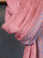 Pink Base Big Border Embroidery Cashmere Pashmina Travel wrap