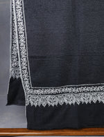 Black Base Big Border Embroidery Cashmere Pashmina Travel wrap