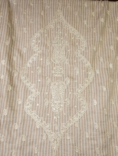 Natural Base With Tilla Jali Embroidery Pashmina Shawl