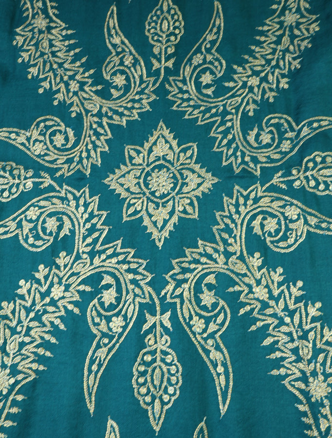 Teal Tilla Embroidery Pashmina Shawl