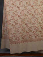Light Natural Base With Jali Embroidery Pashmina Cashmere Shawl