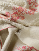 Ivory Base Buteh Embroidery Cashmere Pashmina Travel wrap