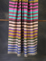 Multicolor Stripe Reversible Handwoven Cashmere Pashmina Shawl