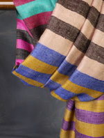 Multicolor Stripe Reversible Handwoven Cashmere Pashmina Shawl