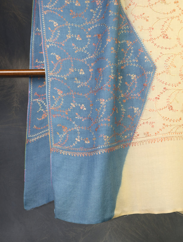 Double Dye Jali Sozni Embroidery Stole