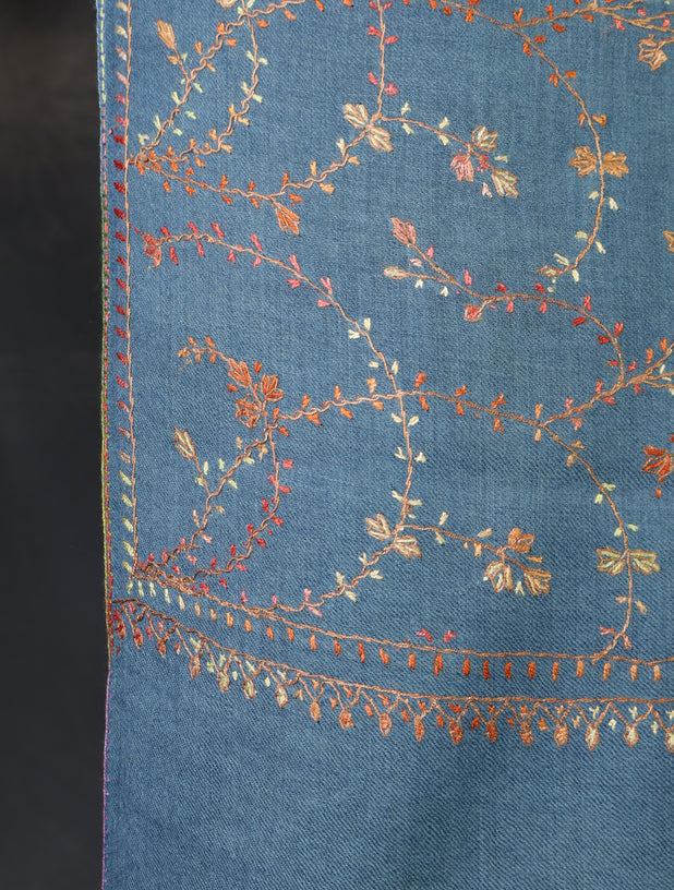 Double Dye Jali Sozni Embroidery Stole