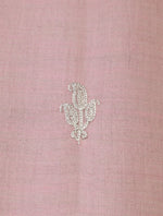 Pink Tilla Border Embroidery Cashmere Pashmina Scarf
