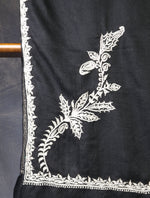 Black Tilla Border Embroidery Cashmere Pashmina Scarf