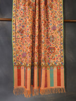 Peach Base Kani Cashmere Pashmina Shawl