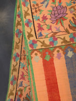 Peach Base Kani Cashmere Pashmina Shawl