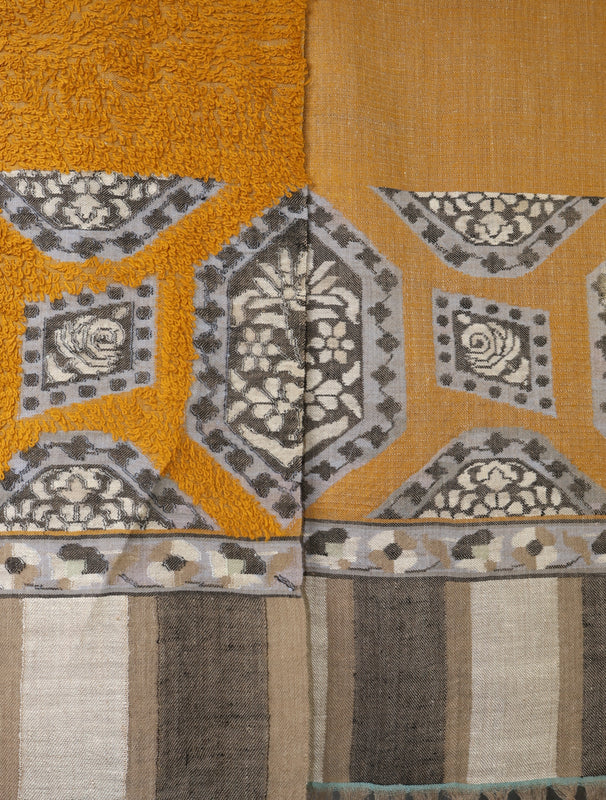 Mustard Base Towel Kani Cashmere Pashmina Shawl