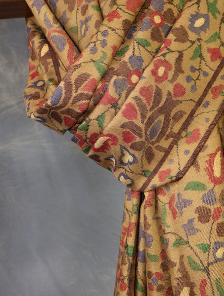 Beige Base Kani Cashmere Pashmina Shawl