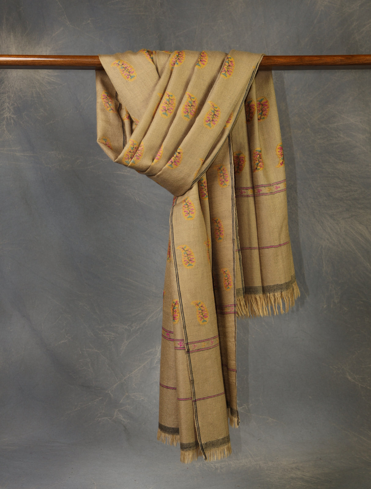 Natural Kani Buteh Pashmina Shawl