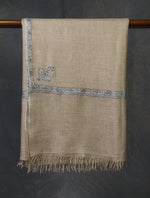 Natural Base Small Border Embroidery Cashmere Pashmina Shawl