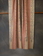 Taupe Striped Jali Embroidery Pashmina Cashmere Shawl