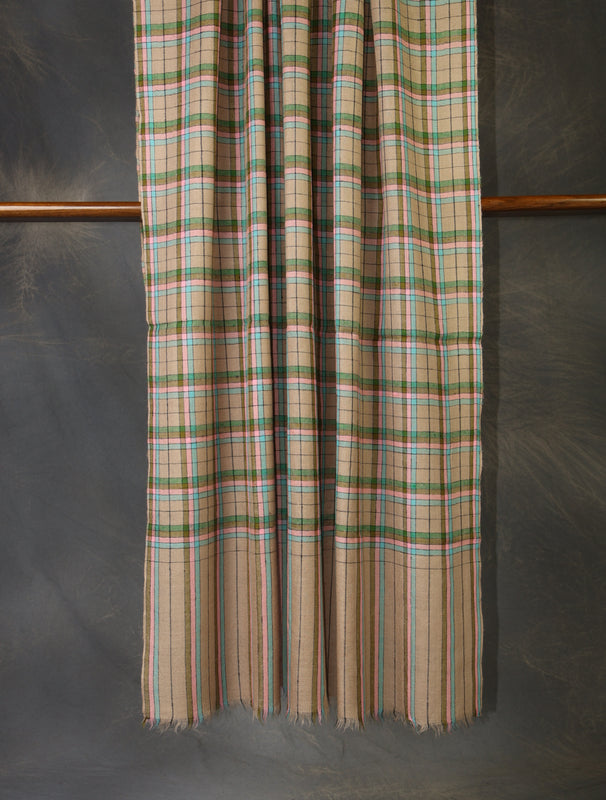 Natural Multicolor Handwoven Cashmere Pashmina Shawl