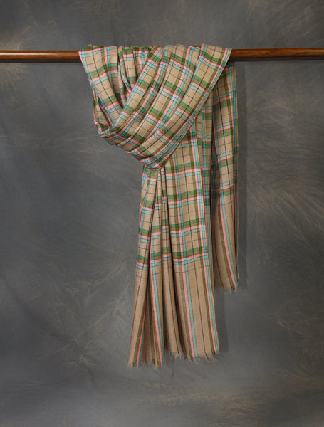 Natural Multicolor Handwoven Cashmere Pashmina Shawl